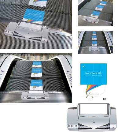 Publicidad en escaleras mecánicas: HP